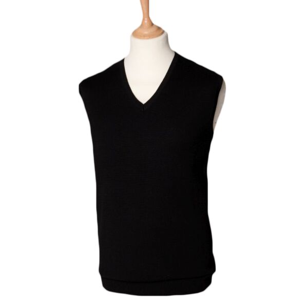Henbury Lightweight Sleeveless Cotton Acrylic V Neck Sweater Thumbnail